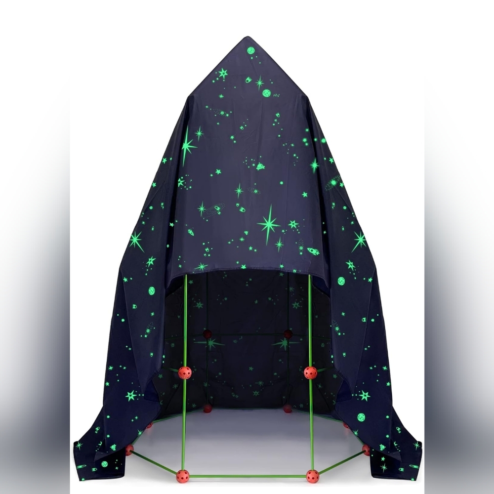 Tiny Land Glow In The Dark Space Fort Tent 9.4" X 12.6"